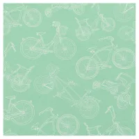 Vintage Mint Green Bicycle Pattern Fabric