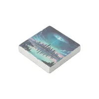 Out of this World - Magical Nighttime Skyline Stone Magnet