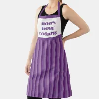 Large Purple Striped Mom's Home Cooking Apron
