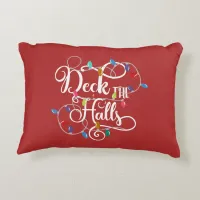 deck the halls holiday lights Christmas Accent Pillow