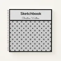 Elegant Abstract pattern, Black & White Notebook