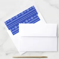 Festive Blue Snowflake Holiday Sweater Pattern Envelope Liner