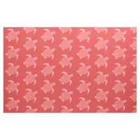 Coral Pink Sea Turtles Pattern Fabric