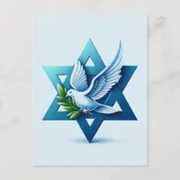 Peace Dove and Star of David  Postcard