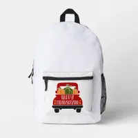 Thanksgiving Truck Printed Backpack