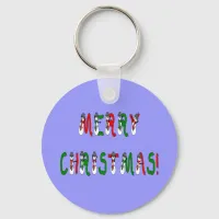 Merry Christmas Snowman Font Keychain