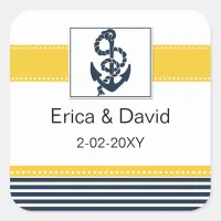 navy stripes,anchor, nautical favor stickers