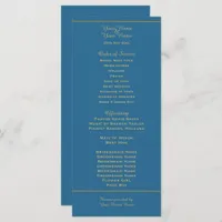 Gold and Dark Teal Wedding Program