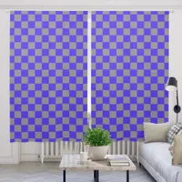 Blue and Grey Christmas Checkered | Blackout Curtains