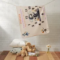 Halloween Cute Spooky Skeletons Baby Milestone Baby Blanket