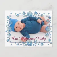 Our Christmas Baby, Birth Announcement Postcard