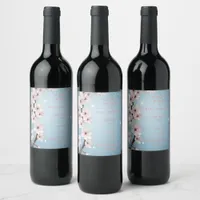 Elegant Floral Blossom Wedding Invitation Design Wine Label