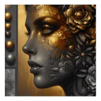 Pretty Woman in Gold Ethereal Acrylic Print