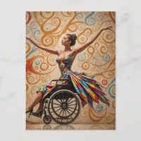 Wheelchair Dancing Lady  Postcard