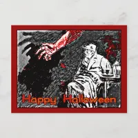 Vintage Halloween Hand in the Dark Postcard