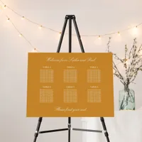 Golden Orange 6 Table Seating Chart Foam Board