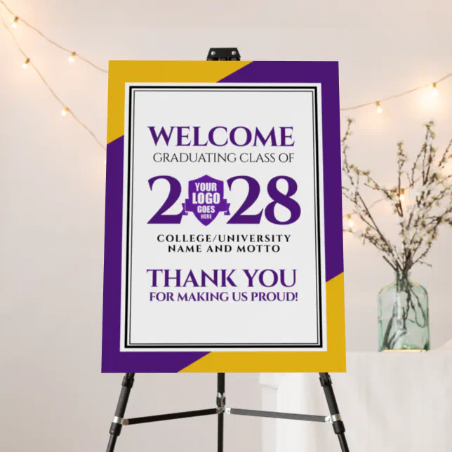 Purple Gold School College University Graduation Foam Board