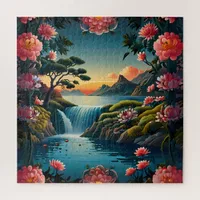 "Serenity at Sunset: Traditional Chinese Art Jigsaw Puzzle