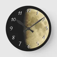 Moon Close Up Photo Round Clock