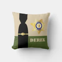 Deputy Sheriff Badge Police Uniform Throw Pillow