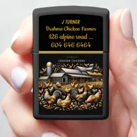 Leghorn Farmers Care for Vibrant Poultry Zippo Lighter