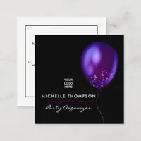 Dark Iridescent Balloons Event Coordinator Square Square Business Card