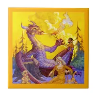 Dragon Cookout Ceramic Tile