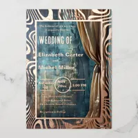 Bold Dramatic Modern  Contemporary Foil Invitation