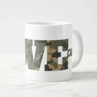 I Love Camouflage Green Brown | Giant Coffee Mug