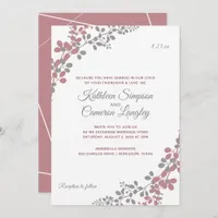 Wedding Invitations Dusty Rose Baby's Breath