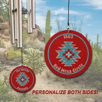 Southwest Mesas Red Turquoise Design Personalized  Wind Chime