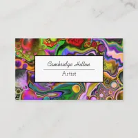 Colorful Digital Pour Painting Cells Fluid Art Business Card