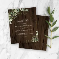 Budget Rustic Wood Greenery Wedding Save the Date