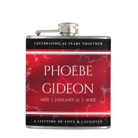 Elegant 42nd Jasper Wedding Anniversary Flask