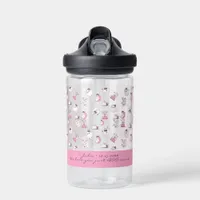 Boocause I love you Cute Pink Little Ghost Nursery Water Bottle