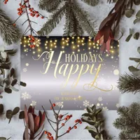 Happy Holidays Christmas Lights And Snowflakes Foil Holiday Postcard