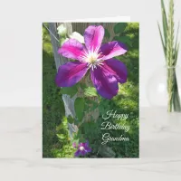 Happy Birthday Grandma Purple Flower Clematis Card