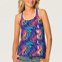 Groovy Multicolor Boho style   Tank Top