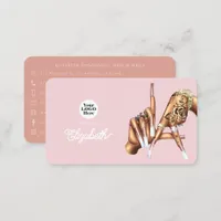 Rose Gold Blush Pink LA Sign Nail Salon Business Card