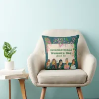  International Women's Day March 8th Floral Throw Pillow