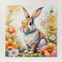 Sweet Easter Blessings Vintage Bunny Rabbit  Jigsaw Puzzle