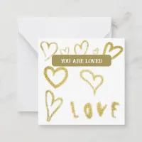*~  Inspire AP62 Kindness gold LOVED Note Card