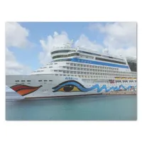 AIDAluna cruise ship anchered off Grenada island Tissue Paper