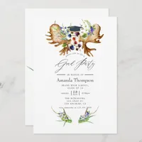 Watercolor Rustic Forest Graduation Party Invitation