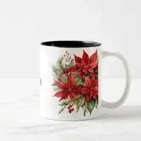 Poinsetta Garland Cup 3 Two-Tone Coffee Mug