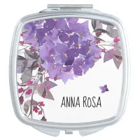 *~* Floral Purple Hydrangea Watercolor Popular Compact Mirror