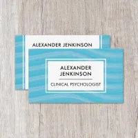 Psychologist Psychiatrist Therapist Zen Blue Waves Business Card