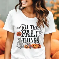 All the Fall Things Cute Funny Halloween Tri-Blend Shirt