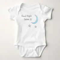 Good Night (Baby's Name) Blue Moon and Stars Dream Baby Bodysuit