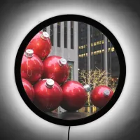 Huge Christmas Ball Ornaments in NYC LED Sign